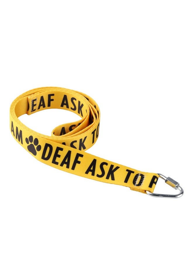 BLUPARK Funny Dog Leash Sleeve 'I Am Deaf Ask to Pet Me' - Dog & Cat (Yellow, 59 inches) - Image 3