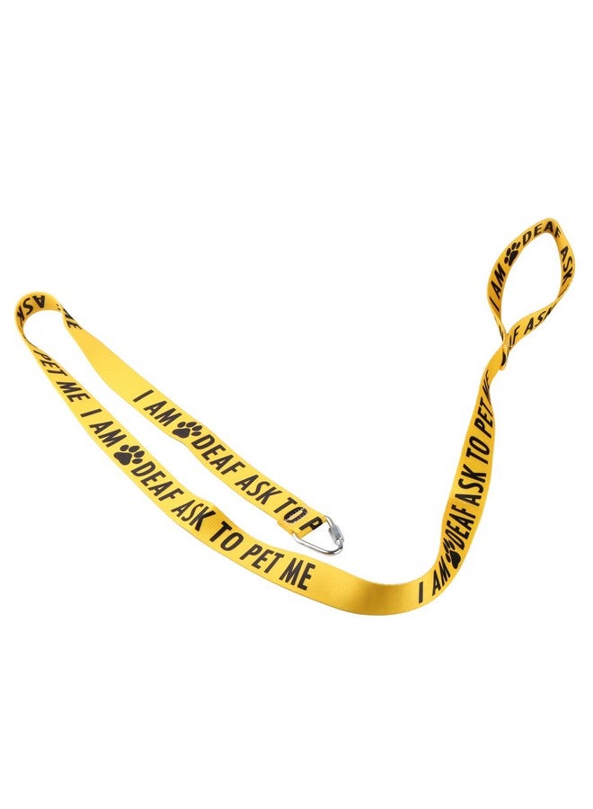 BLUPARK Funny Dog Leash Sleeve 'I Am Deaf Ask to Pet Me' - Dog & Cat (Yellow, 59 inches) - Image 4