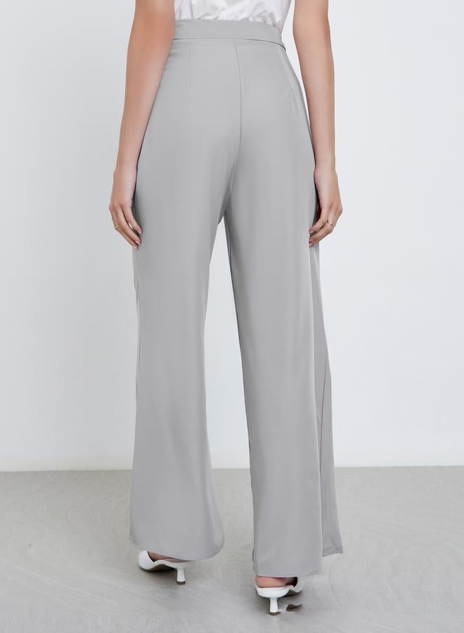 Styli Grey Wide Leg Trousers - Image 4
