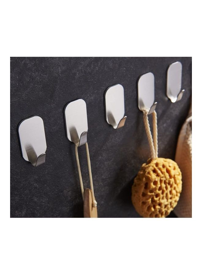 Set of 8 Self Adhesive Silver Wall Hooks 3 by 5.5 Centimeters - Image 5
