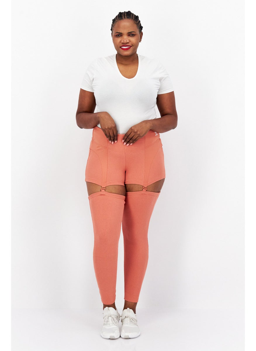 adidas Originals Women Plus Size Running Leggings, Brown  - Image 3