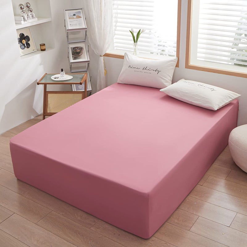 rushrushlulu Bedding TwinXL Size Fitted Sheet Only-TwinXL Size Deep Pocket Bottom Fitted Sheet Fits 15inches Bed Matress Sheet Soft and Microfiber Easy Care-Lotus Root Starch - Image 2