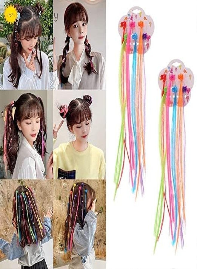SKYUNION Hair Strips for Girls | Fake Hair Extensions for Kids | Hair Accessories for Girls Hair Clips for Kids Baby Hair Accessories Artificial Hair Random. (Hair Extension & Glitter Hair Extension)-2024-multicolor - Image 4