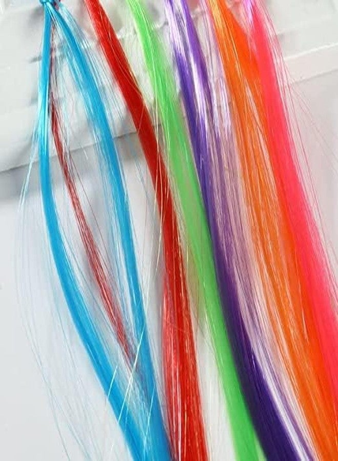 SKYUNION Hair Strips for Girls | Fake Hair Extensions for Kids | Hair Accessories for Girls Hair Clips for Kids Baby Hair Accessories Artificial Hair Random. (Hair Extension & Glitter Hair Extension)-2024-multicolor - Image 2