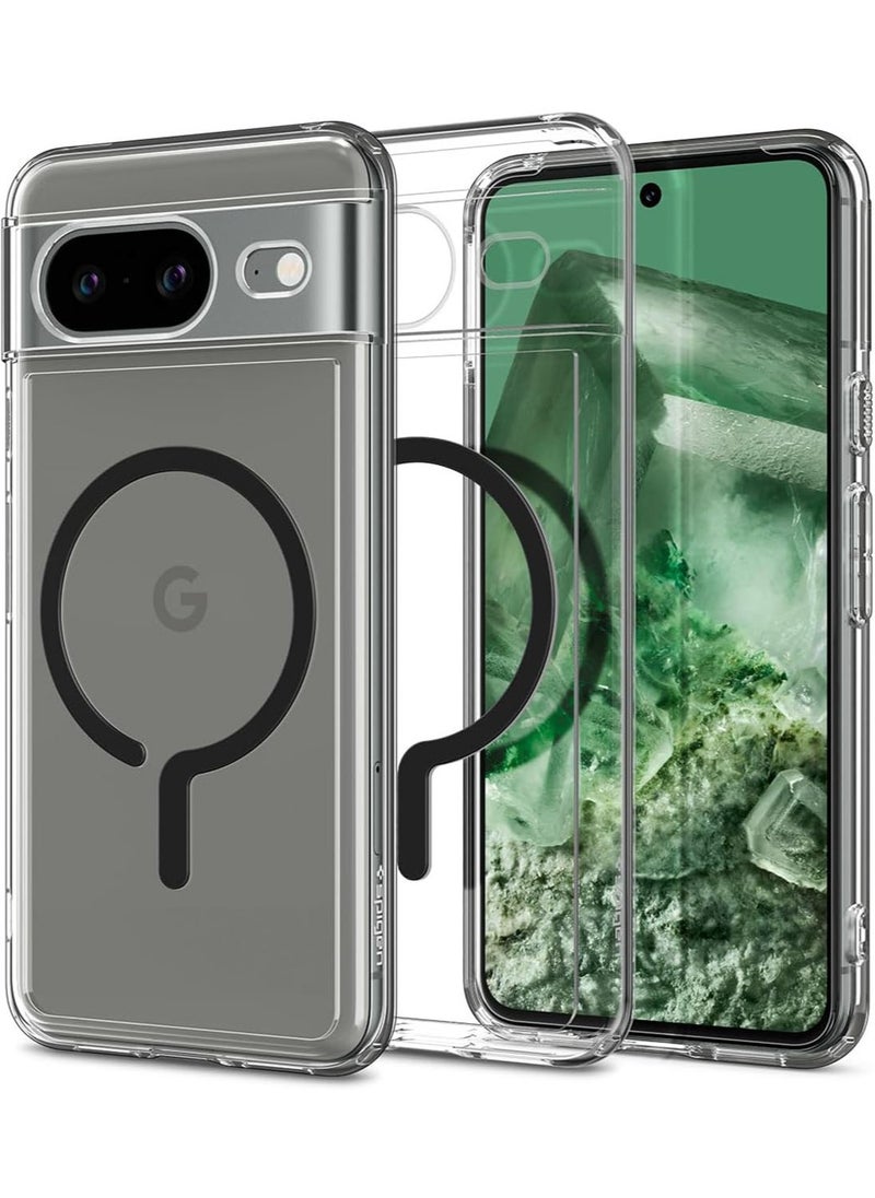 Spigen Ultra Hybrid Metal Ring MagFit Google Pixel 8 Case Cover One Tap Magsafe Compatible - Black  - Image 1