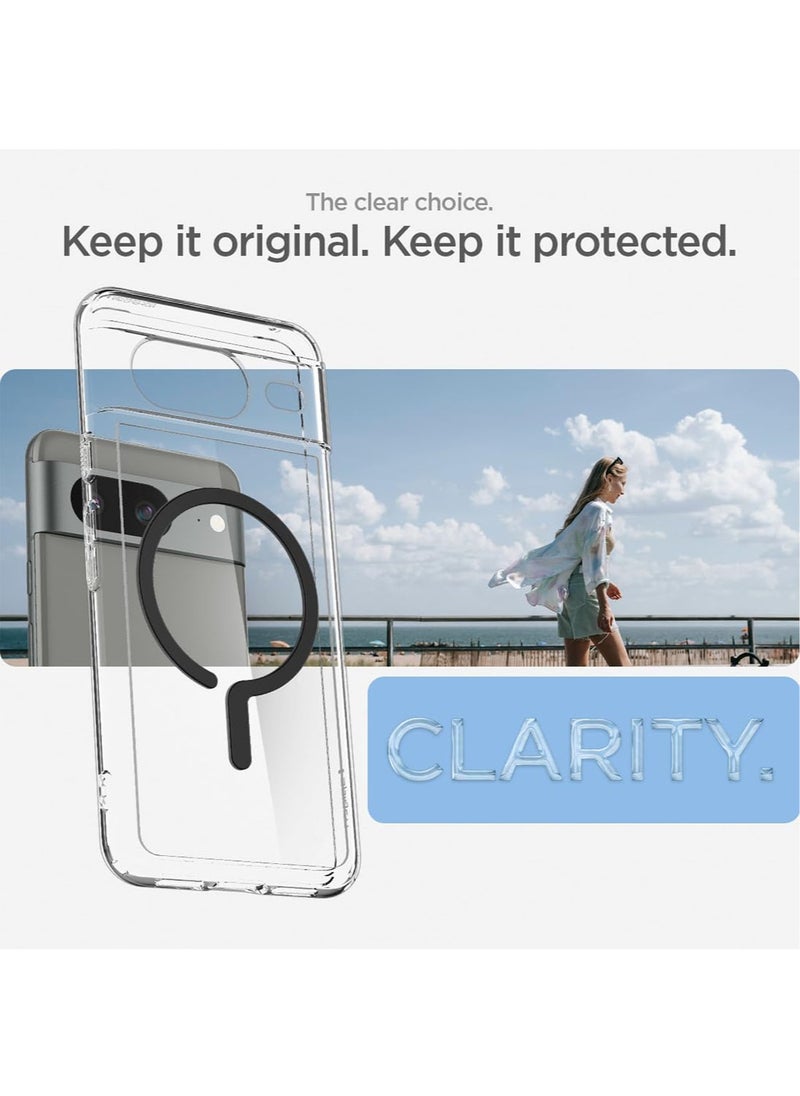 Spigen Ultra Hybrid Metal Ring MagFit Google Pixel 8 Case Cover One Tap Magsafe Compatible - Black  - Image 3