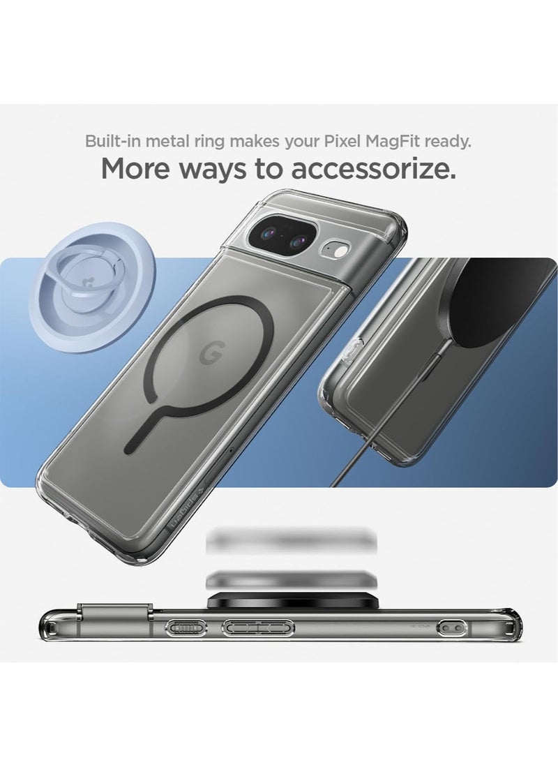 Spigen Ultra Hybrid Metal Ring MagFit Google Pixel 8 Case Cover One Tap Magsafe Compatible - Black  - Image 4