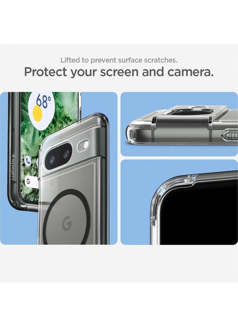 Spigen Ultra Hybrid Metal Ring MagFit Google Pixel 8 Case Cover One Tap Magsafe Compatible - Black  - Image 5