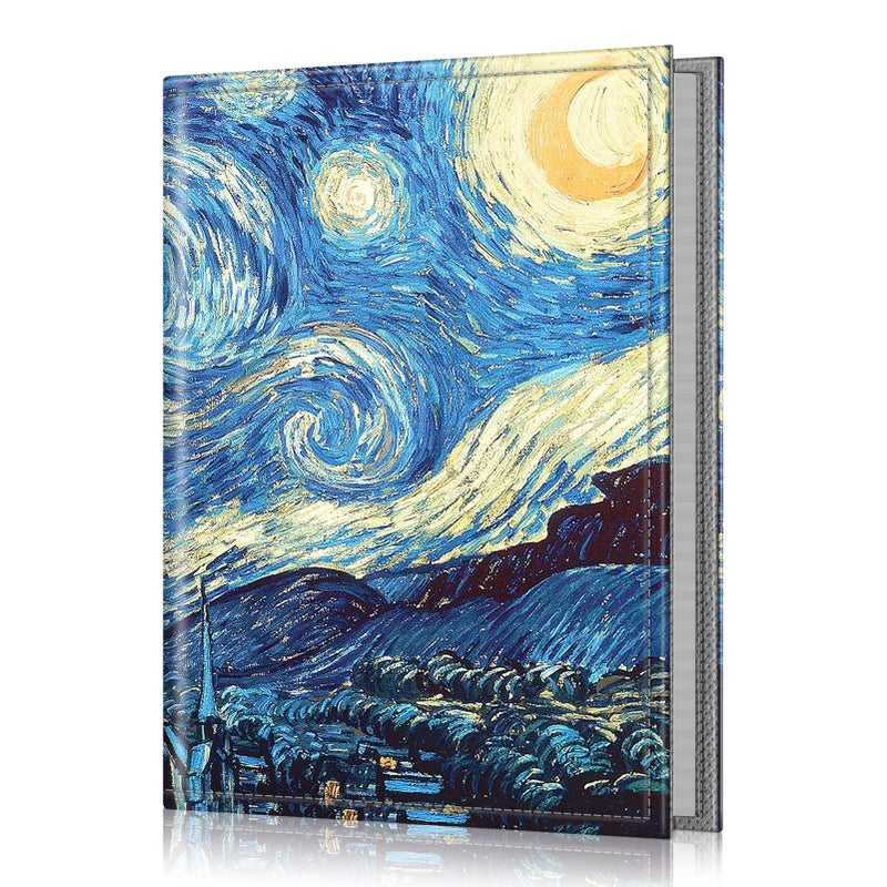 Fintie Fintie Photo Album 4x6 Photos - 52 Photos Small Mini Capacity Premium Vegan Leather Cover Photo Album  Portable Wallet Photo Album for Family Wedding Boys Girls  Starry Night - Image 1