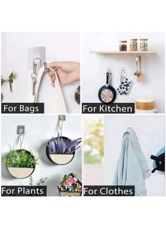 ZOMOZA Self Adhesive Stainless Steel Hook Waterproof And Rustproof Wall Hooks For Hanging Heavy Duty, Stainless Steel Towel And Coats Hooks To Use Inside Kitchen, Bathroom, Home And Office (6)  - Image 5