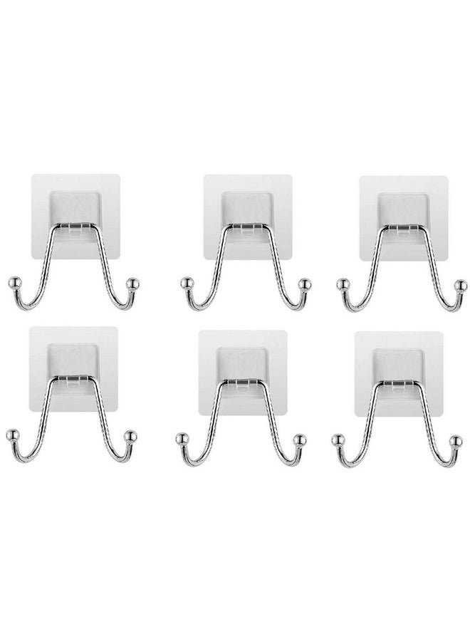 ZOMOZA Self Adhesive Stainless Steel Hook Waterproof And Rustproof Wall Hooks For Hanging Heavy Duty, Stainless Steel Towel And Coats Hooks To Use Inside Kitchen, Bathroom, Home And Office (6)  - Image 1