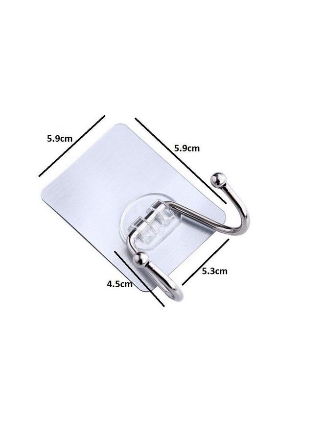 ZOMOZA Self Adhesive Stainless Steel Hook Waterproof And Rustproof Wall Hooks For Hanging Heavy Duty, Stainless Steel Towel And Coats Hooks To Use Inside Kitchen, Bathroom, Home And Office (6)  - Image 4