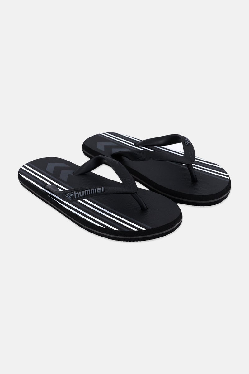 Hummel Kids Boy Brand Logo Flip Flop Slippers, Black - Image 1