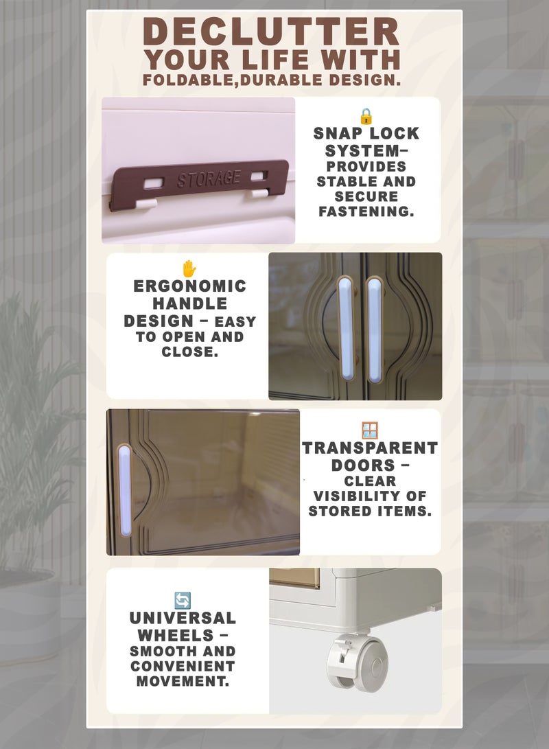 توشونكس خزانة تخزين مطبخ قابلة للطي متعددة الطبقات مزودة بعجلات - محمولة، موفرة للمساحة، سهلة التركيب، مناسبة للمنزل والمطبخ (خيارات 7/6/5 طبقات) - Image 4