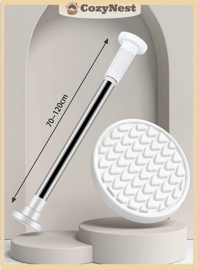 CozyNest Premium Stainless Steel Tension Curtain Rod No Drill Non-Slip Extendable Shower Rod Closet Hanging Rod for Wall Mount Room Divider Bedroom Living Room Balcony 70-120cm - Image 1