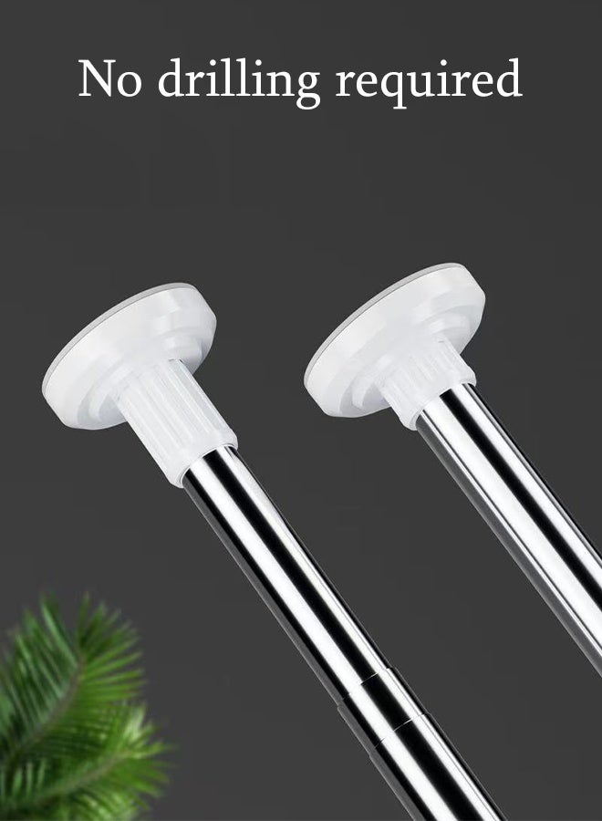 CozyNest Premium Stainless Steel Tension Curtain Rod No Drill Non-Slip Extendable Shower Rod Closet Hanging Rod for Wall Mount Room Divider Bedroom Living Room Balcony 70-120cm - Image 3