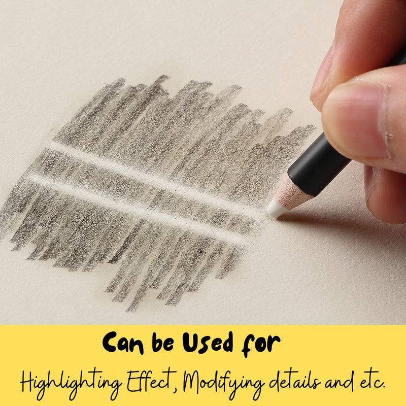 Mr. Pen- Eraser Pencil with Brush, 3 Pcs, 2 Eraser Pencils, 1 Sharpener, Artist & Drawing Set - Image 4