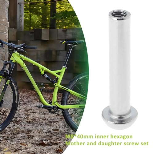 Create idea 2 Sets 40mm MTB Bike Rear Suspension Shock Mounting Bolt M8 Semi-Round Hexagon Socket Locking Screws Female Nail with 12mm Subnails - Image 2