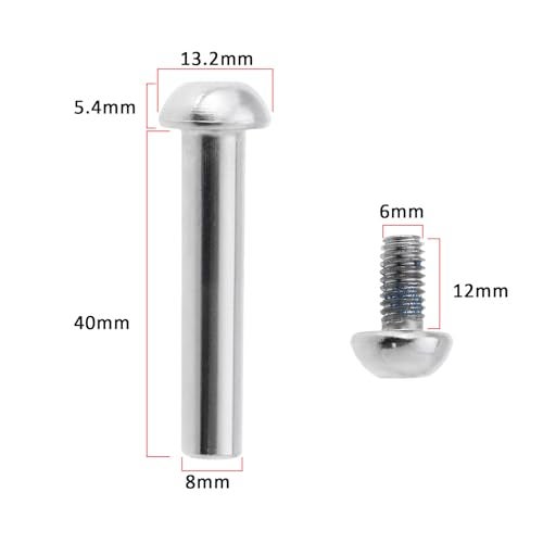 Create idea 2 Sets 40mm MTB Bike Rear Suspension Shock Mounting Bolt M8 Semi-Round Hexagon Socket Locking Screws Female Nail with 12mm Subnails - Image 4