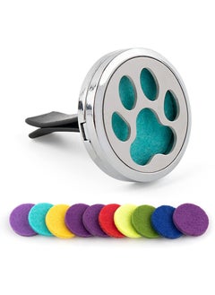 Framendino Framendino, 1 Pack Dog Paw Print Essential Car Oil Diffuser Aromatherapy Vent Clip Stainless Steel Air Freshener Lockets for Men Women Gifts Silver 