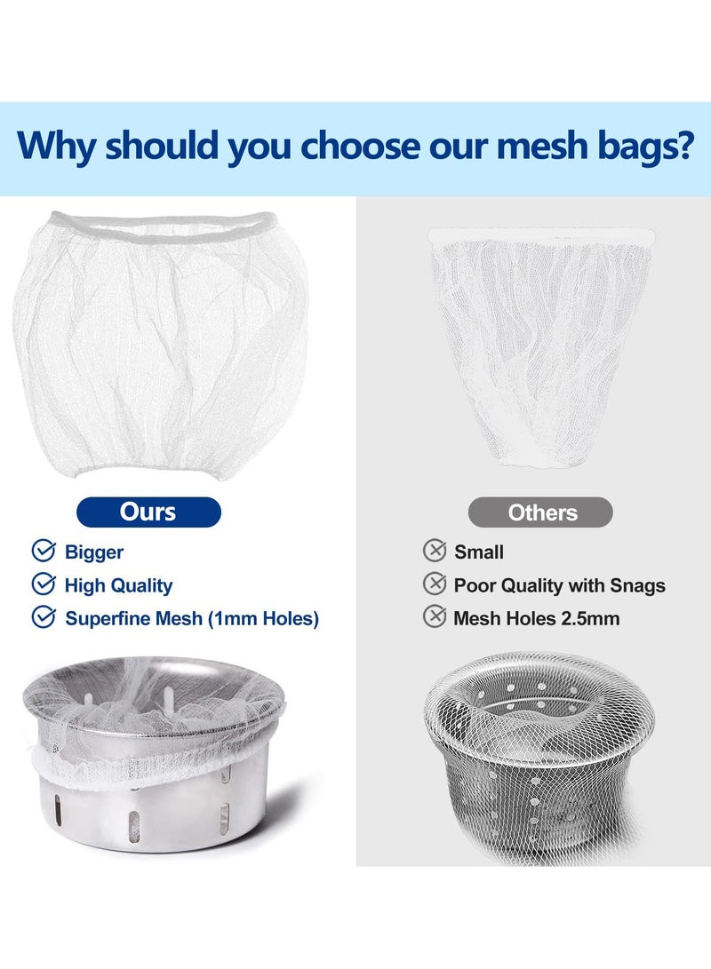 400 PCS Disposable Mesh Sink Strainer Bags, Kitchen Sink Strainer Trash Bag, Kitchen Sink Saver ,Sink Strainer Filter Mesh Bag Anti-Clogging Elastic Filter Bags, Sink Net Strainer Filter Bags for Sink Drain - Image 4
