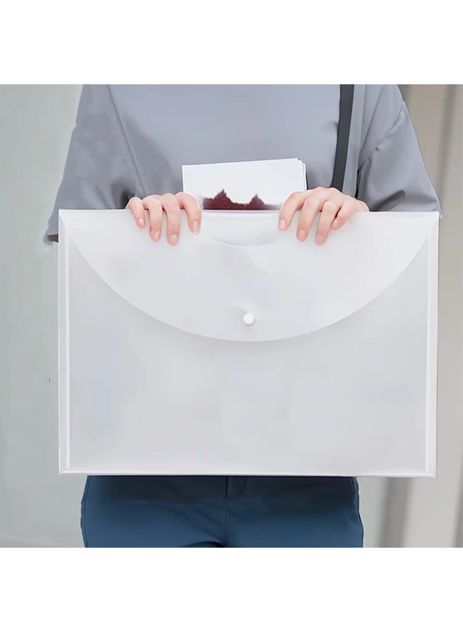 3 قطع أكياس ملفات شفافة من PVC مقاس A3 مع زر إغلاق متينة بوزن 250 جرام لكل متر مربع للمكتب - Image 1