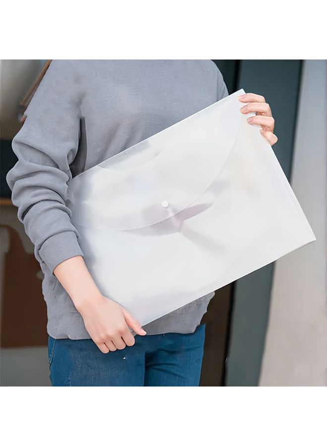 3 قطع أكياس ملفات شفافة من PVC مقاس A3 مع زر إغلاق متينة بوزن 250 جرام لكل متر مربع للمكتب - Image 4