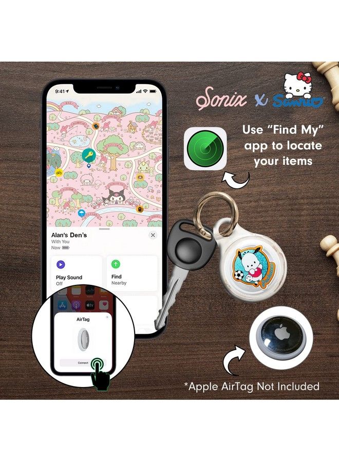 Sonix X Sanrio Cases For Apple Airtags With Keychain Hello Kitty & Friends Sticker Party (Cinnamoroll Pochacco Badtz Maru And Little Twin Stars) 4 Pack - Image 5