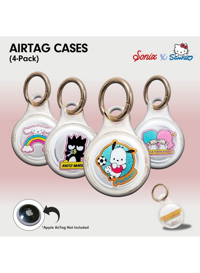 Sonix X Sanrio Cases For Apple Airtags With Keychain Hello Kitty & Friends Sticker Party (Cinnamoroll Pochacco Badtz Maru And Little Twin Stars) 4 Pack - Image 3