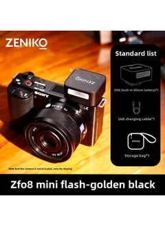 ZENIKO ZF04 ZF08 Camera Mini Flash For Sony Canon Nikon Fuji Micro Single External Thermal-Light Source Color:Zf08 Mini Flash (built-in Lithium Battery)-obsidian Black