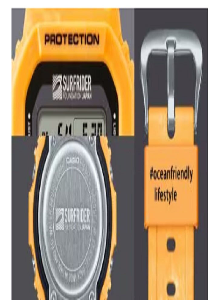 Casio G-SHOCK Tough Solar SURFRIDER Foundation Collaboration Watch - Bright Orange Square Case - Image 2