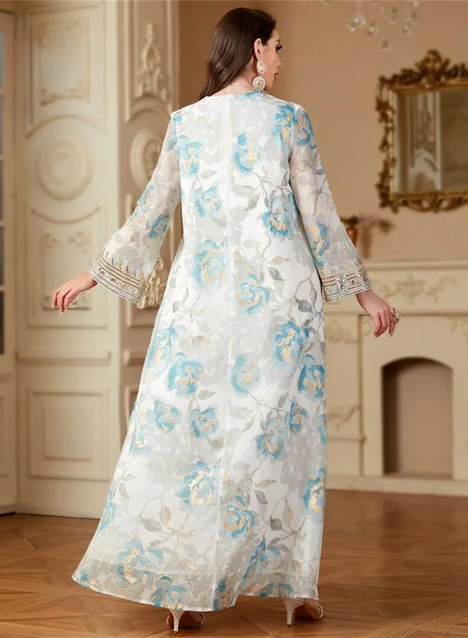 Take Two  Women Floral Printed Sequins Embellished Jalabiya for Women | Best Price UAE