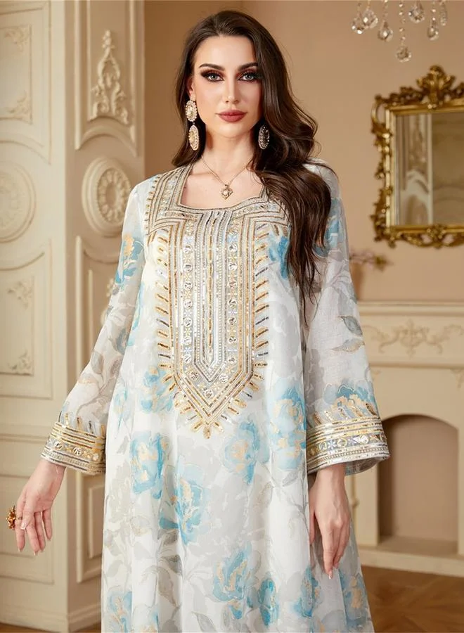 Take Two  Women Floral Printed Sequins Embellished Jalabiya for Women | Best Price UAE