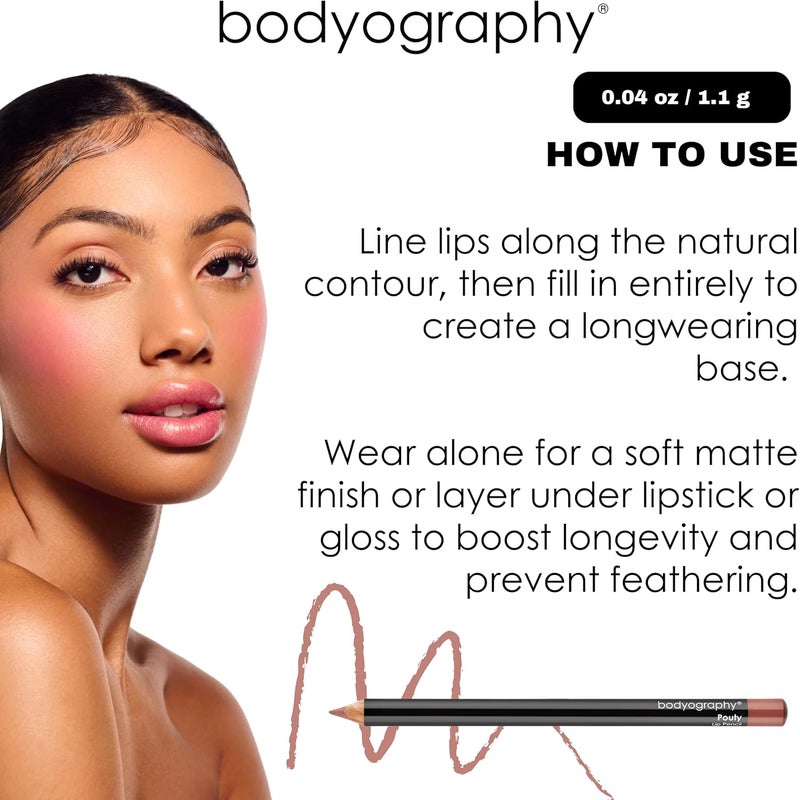Bodyography Cream Lip Pencil in Timber - Brown Rose Waterproof Makeup with Coconut Oil and Vitamin E - Image 5