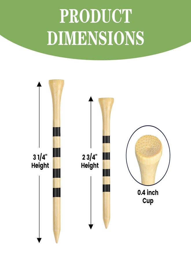 Seticek Natrual Wooden 3-1/4" Golf Tees 100 Pack,Biodegradable Bamboo Golf Tees,More Sturdy and Stable,Natural Color - Image 4