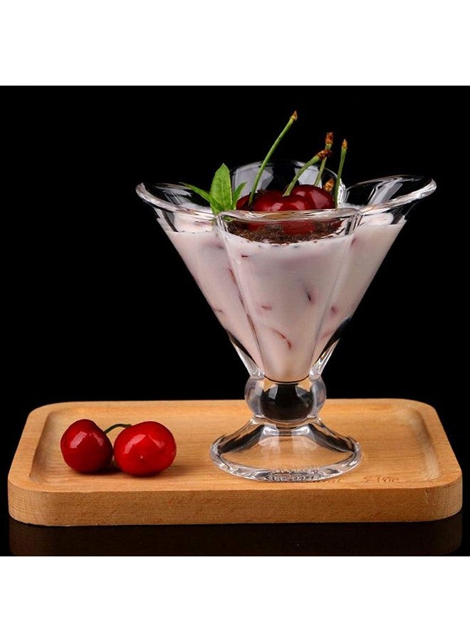 Kosh Crystal Clear Flower Shape Style Dessert Bowl, Ice Cream Bowl Set, Pudding Set, Mock Tails, Cocktails & Fruit Salad Glass Bowl (Set Of 6) - 120 Ml - Image 2