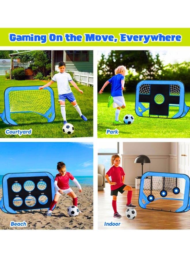 Chase Up 4 Modes Pop Up Soccer Goal for Kids, Blue, Foldable & Portable with Carry Bag, Football Training Equipment for Indoor & Outdoor, Soccer Goal Net  - Image 2