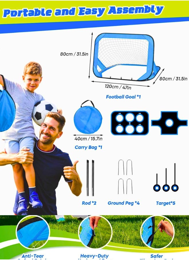 Chase Up 4 Modes Pop Up Soccer Goal for Kids, Blue, Foldable & Portable with Carry Bag, Football Training Equipment for Indoor & Outdoor, Soccer Goal Net  - Image 3