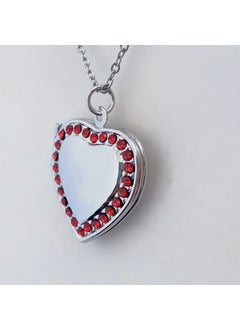 Generic Multicolor Crystal Heart DIY Locket Pendant Titanium Necklace A63-17-38 red pendant titanium steel chain 