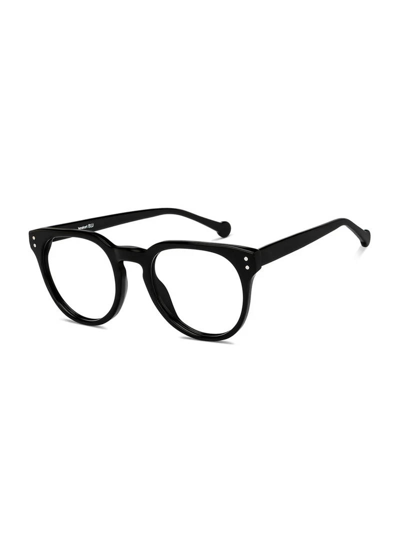 لينسكارت بلو LENSKART BLU | Zero Power Blue Cut Computer Glasses | Anti Glare, Lightweight & Blocks Harmful Rays | UV Protection Specs | Black | Men & Women | Large | LB E16064
