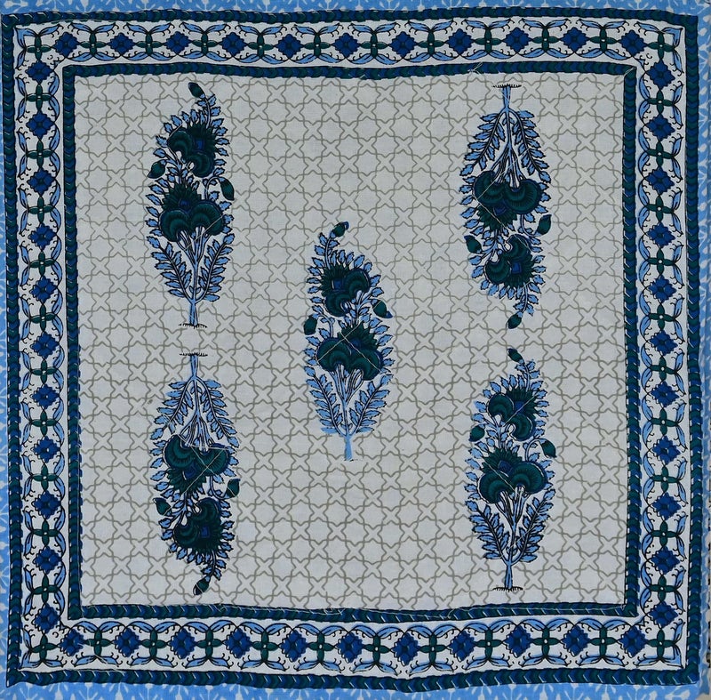 Blizz Mont | Ethnic Motif Printed Cushion Cover | Pure Cotton | Size- 16 x 16 inches- Set of 5- (BM1024-BLUE-BU)-C1 - Image 4