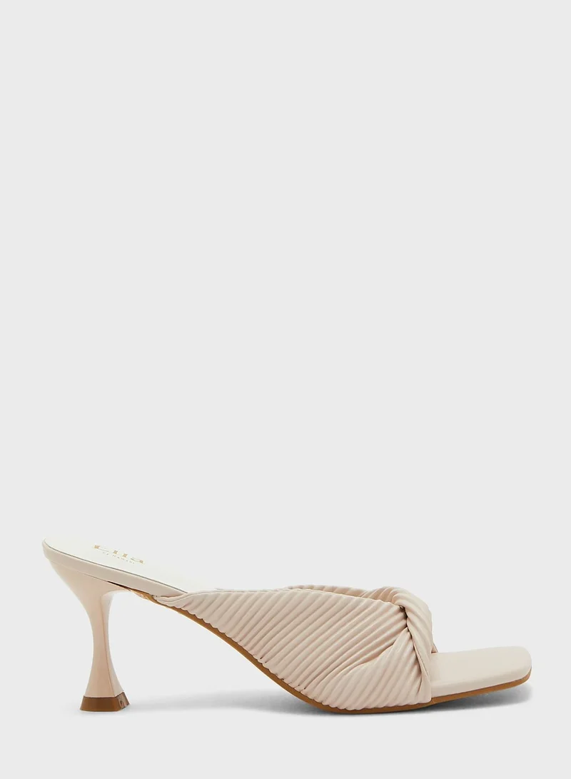 ELLA Pleated Twist Front Mule Sandal
