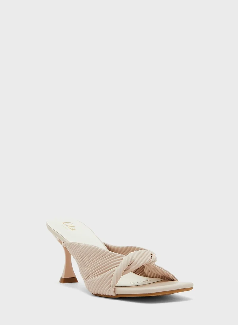 ELLA Pleated Twist Front Mule Sandal