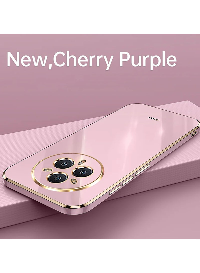 QIRG غطاء متوافق مع Realme 14 Pro، قشرة ناعمة مطلية بالذهب، وردي رقيق وناعم مقاوم للصدمات حماية كاملة لغطاء Realme 14 Pro (وردي) - Image 2