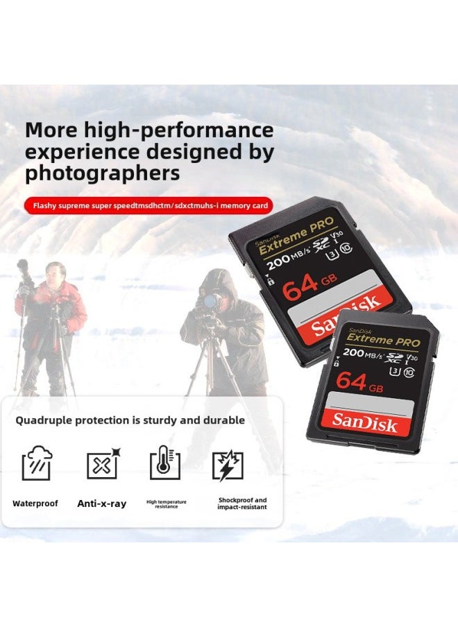 Generic Sandi Sd Storage Card 64g U3 High Speed Canon SLR Camera 4k HD High Speed SDXC Digital Camera Applicable-Capacity:512GB  - Image 2