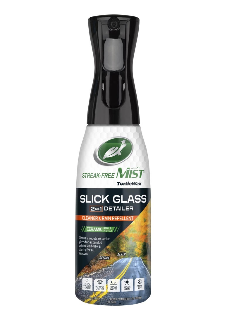 Turtle Wax Mist Slick Glass 2 in 1 Detailer Cleaner & Rain Repellent - Image 1