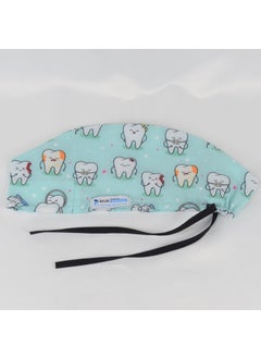 Nur Medikal Giyim Nur Medical Clothing Green Teeth Patterned Surgical Cap 