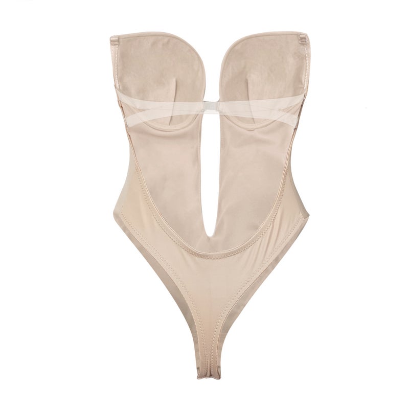 Deep V Shapewear Bodysuit with Tummy Control and Invisible Straps - Image 3