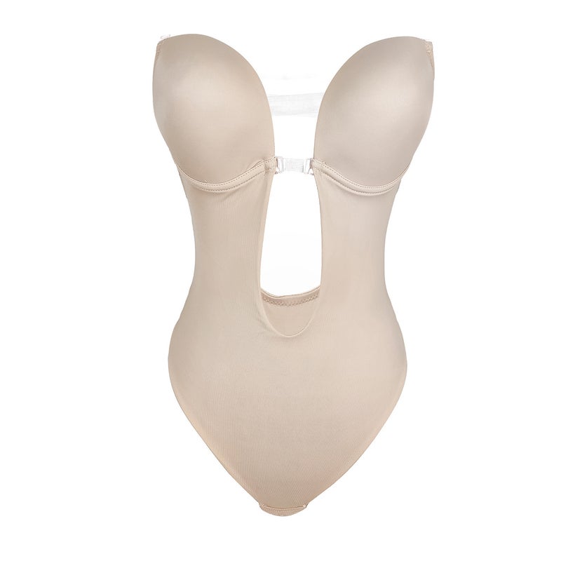 Deep V Shapewear Bodysuit with Tummy Control and Invisible Straps - Image 4