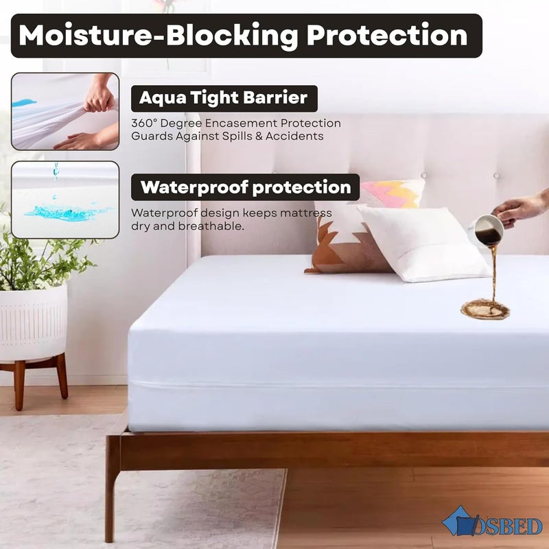 OSBED Premium Mattress Protector - Waterproof, Hypoallergenic, Deep Pocket Encasement (California King) - Image 5